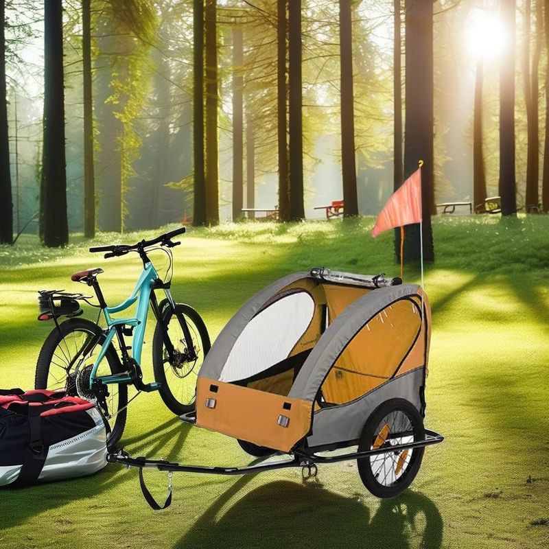 Kinderwagen, Fahrradanhänger, Haustier, Außenlageranhänger mit Frontreifen von 14 Zoll